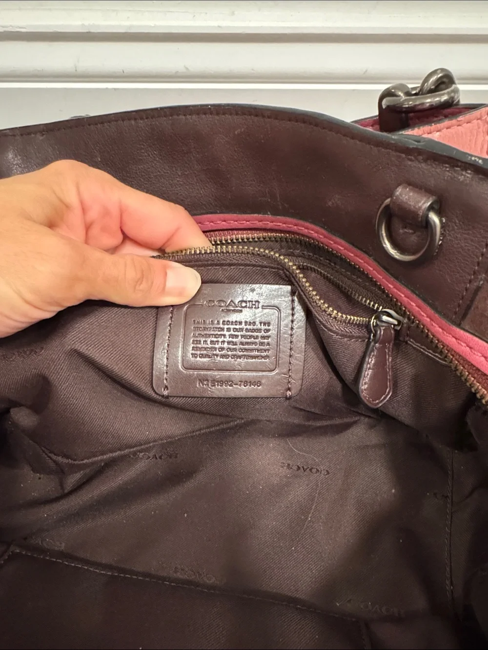 Coach dreamer in colorblock with whipstitch & c charm shoulder bag purse